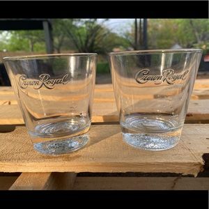 Vintage crown royal tapered bar glasses (2)